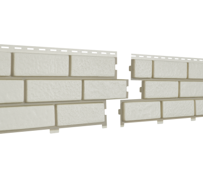 Фасадная панель Стоун Хаус - Кирпич с декорированным швом Белый от производителя  Ю-Пласт по цене 683 р